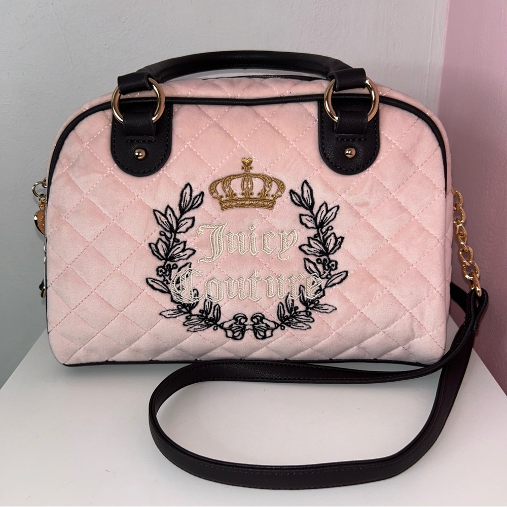 Juicy Couture Royal Moment Bowler Bag Pink Clay/Chocolat.